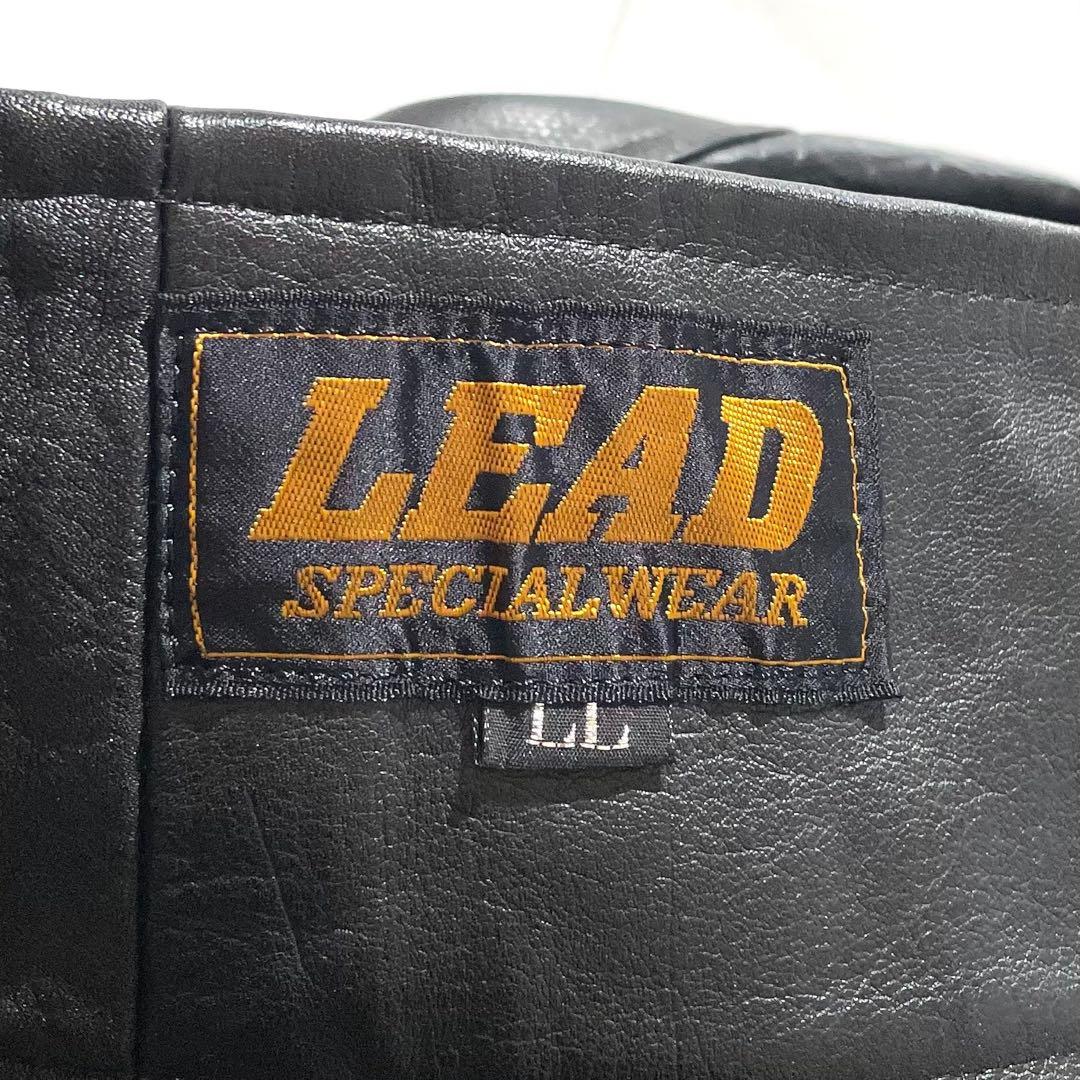【美品◦XL✨】LEAD レザーパンツ ベルト バイクパンツ 黒 LL
