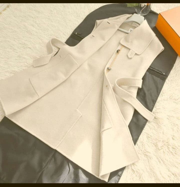 訳あり　HERMES　エルメス幻のジレ　カシミヤ100　ベージュ　ダブルフェイス