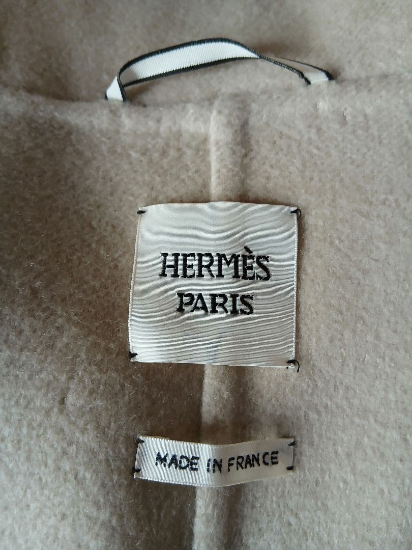 訳あり　HERMES　エルメス幻のジレ　カシミヤ100　ベージュ　ダブルフェイス