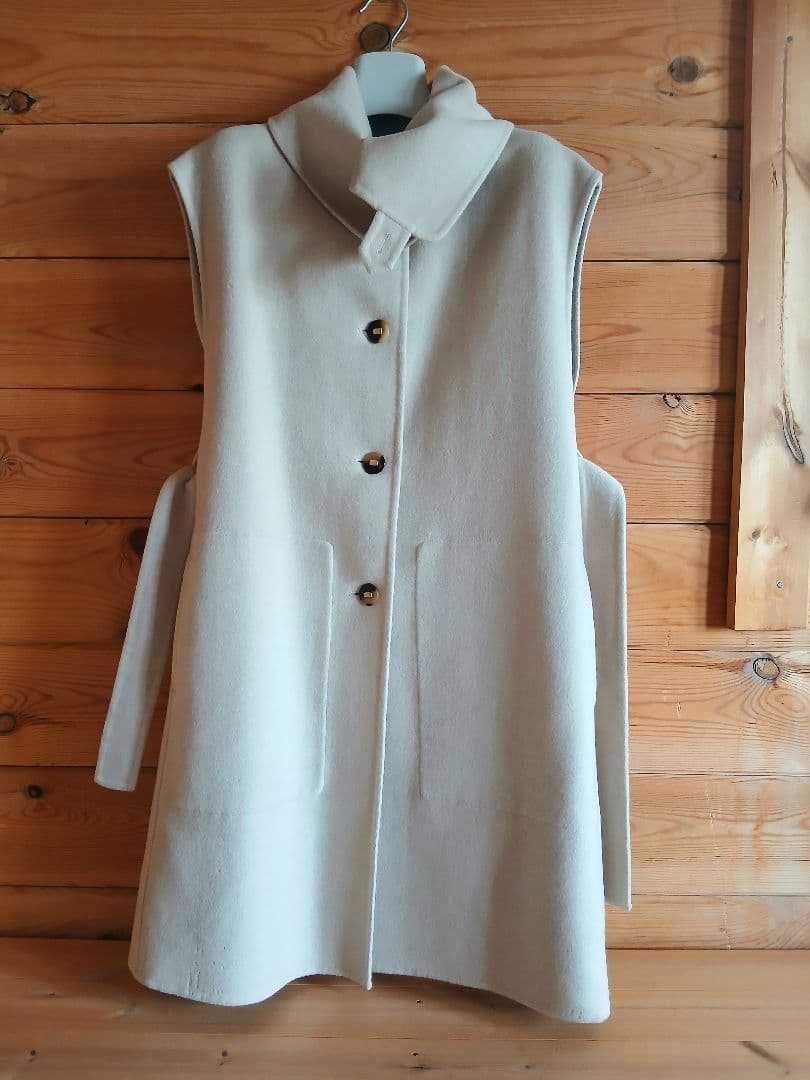 訳あり　HERMES　エルメス幻のジレ　カシミヤ100　ベージュ　ダブルフェイス