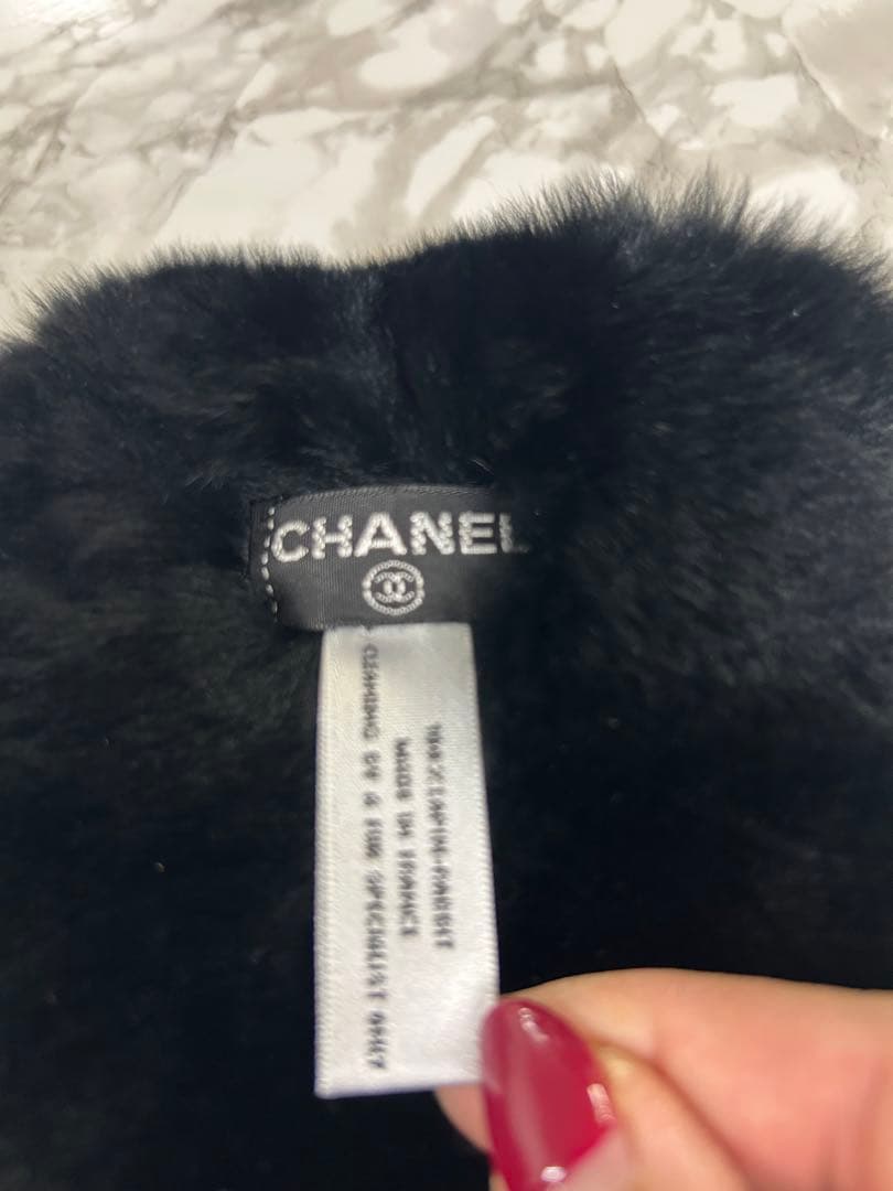 CHANEL✨シャネル✨100％ラパンラビット毛 ファーリストバンド