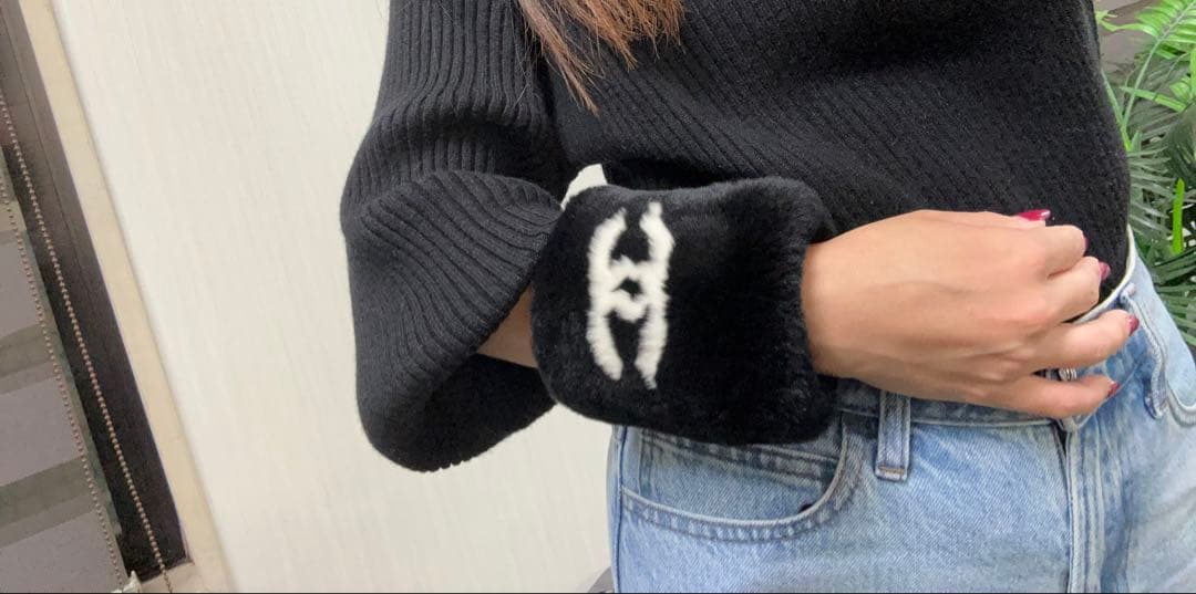 CHANEL✨シャネル✨100％ラパンラビット毛 ファーリストバンド