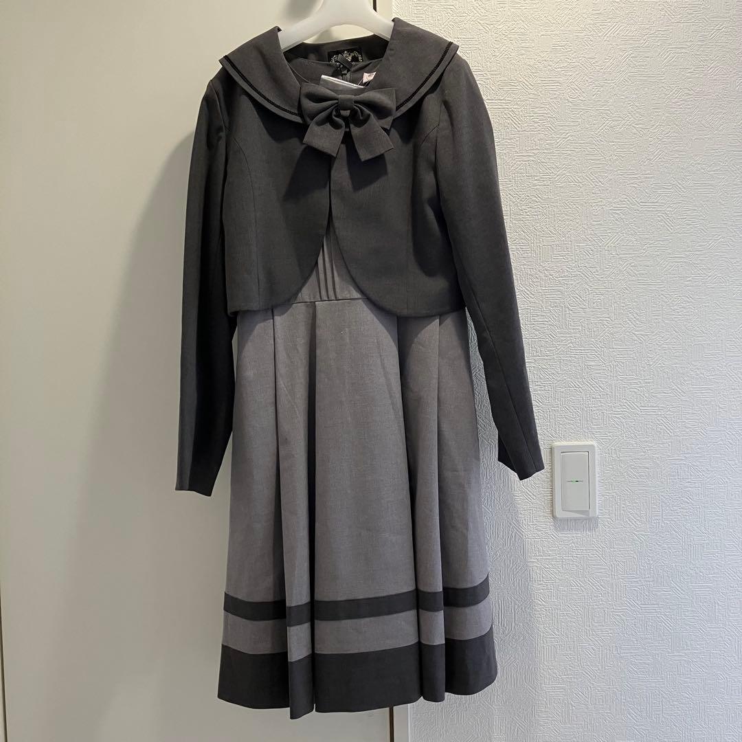 メゾピアノ　セーラージャケット＆ワンピースセット　 グレー