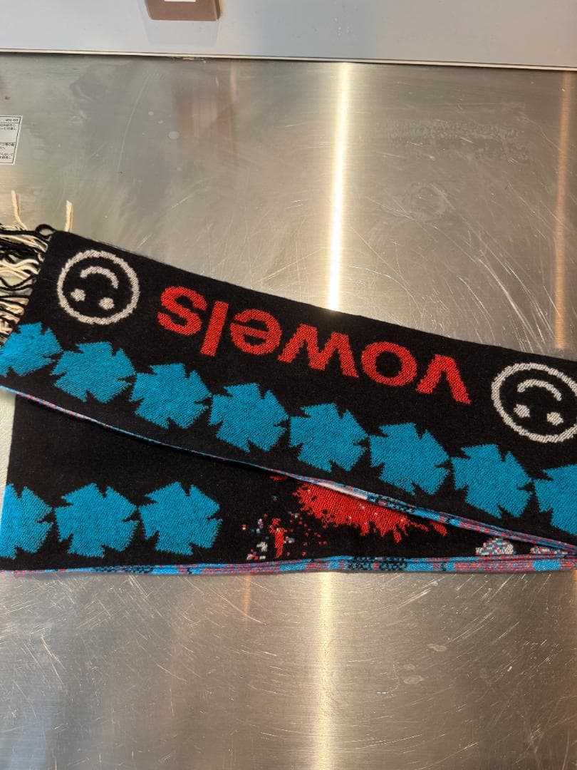 Vowels カシミヤブレンド スカーフ グラフィック ジャガード