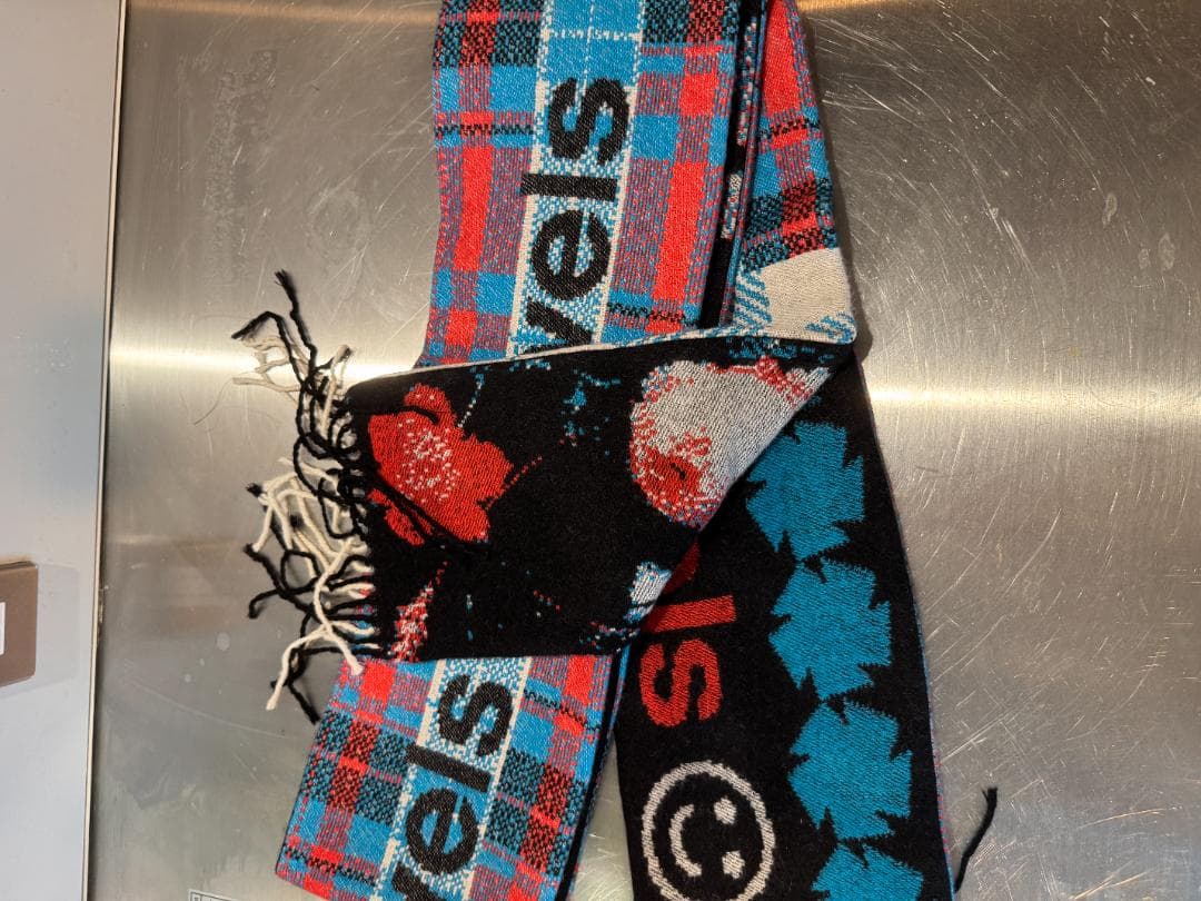 Vowels カシミヤブレンド スカーフ グラフィック ジャガード