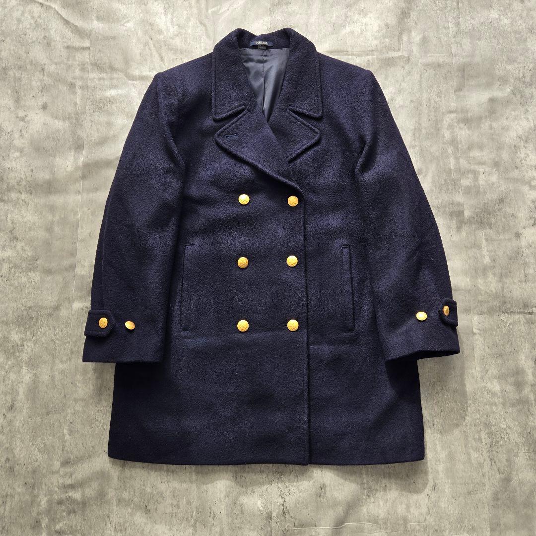 HANAE MORI スクールコート 紺ブレ ダブル　金ボタン ネイビー 日本製