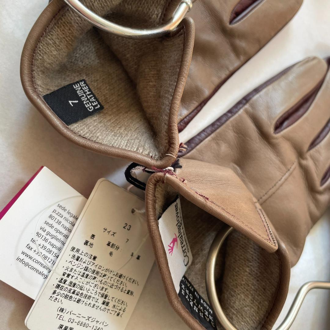 新品 Correaleloves×バーニーズニューヨーク 手袋 7 イタリア製