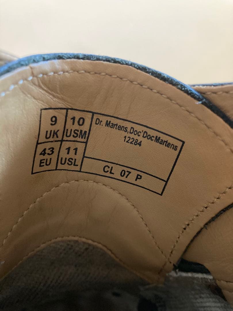 英国製　コムデギャルソン オムドュ　ドクターマーチン　革靴　28cm 黒