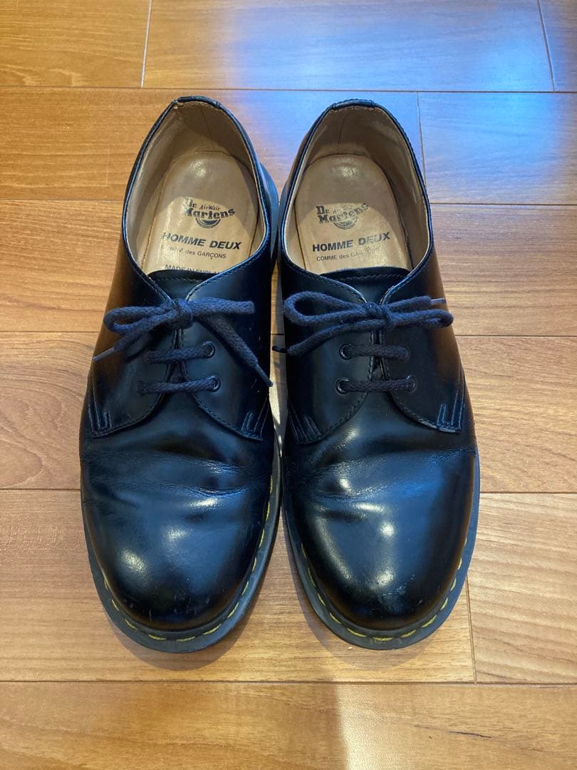 英国製　コムデギャルソン オムドュ　ドクターマーチン　革靴　28cm 黒