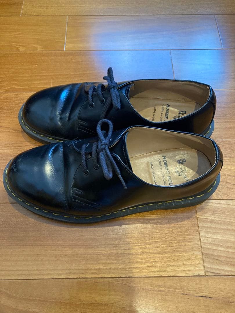 英国製　コムデギャルソン オムドュ　ドクターマーチン　革靴　28cm 黒