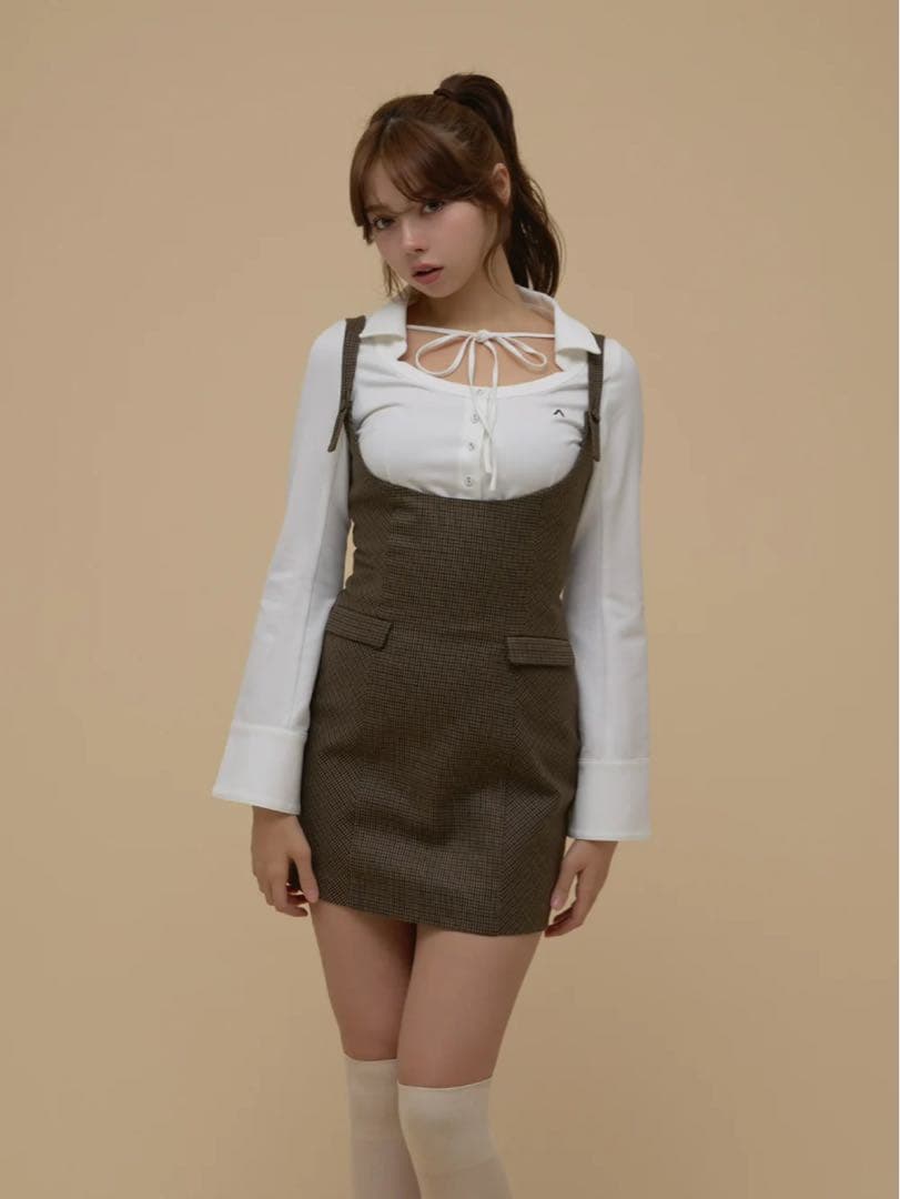 ☘️新品未使用☘️Rachell check layered dress