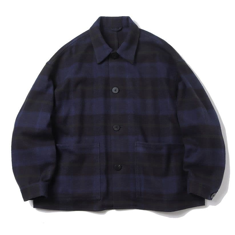 ジャケット・アウター URU COTTON NEL CHECK COVERALL JACKET