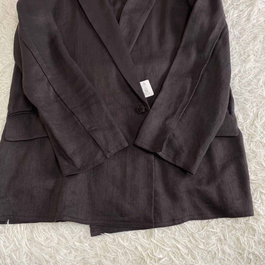 【未使用品】ティッカ　23ss リネンパナマダブルジャケット ブラウン 2