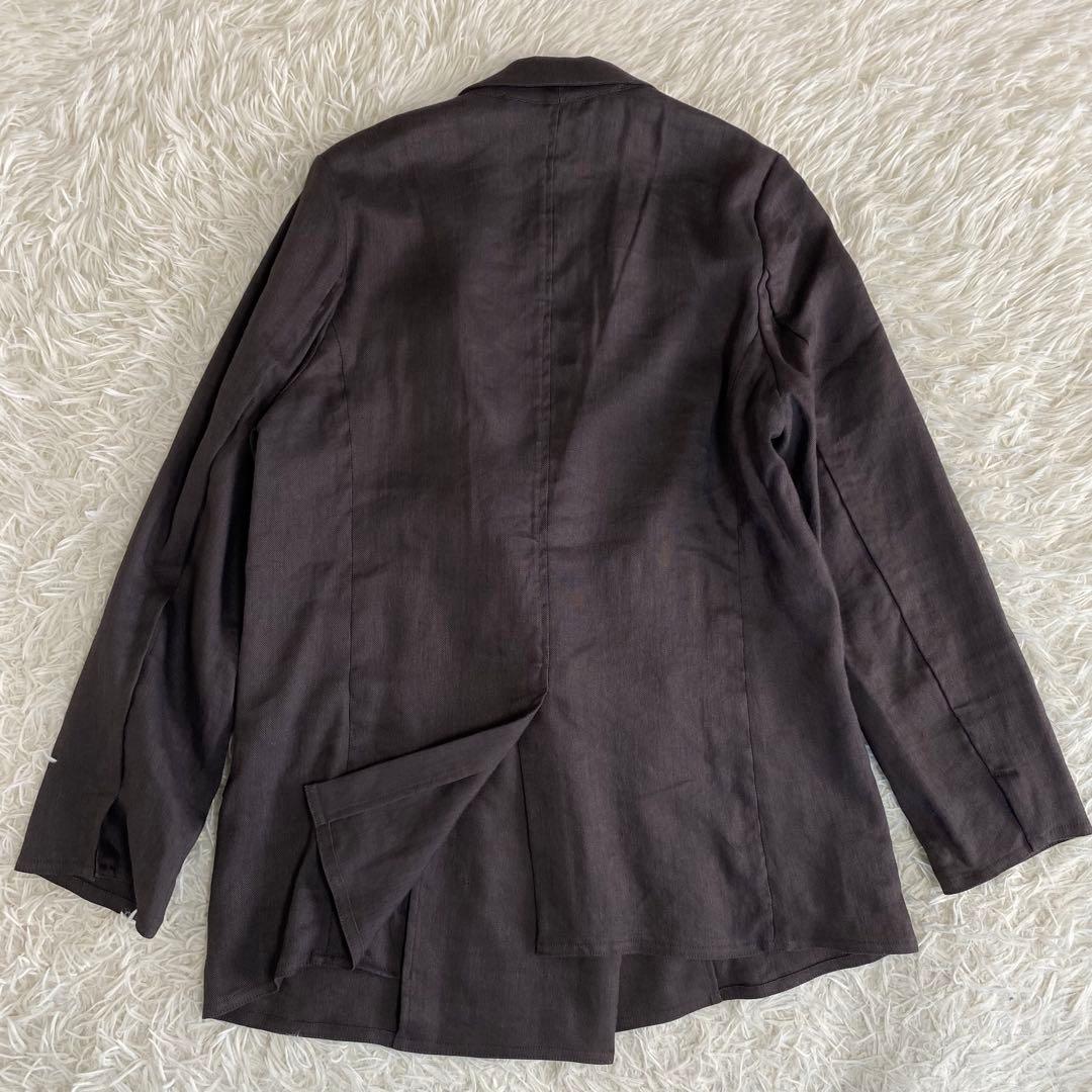 【未使用品】ティッカ　23ss リネンパナマダブルジャケット ブラウン 2