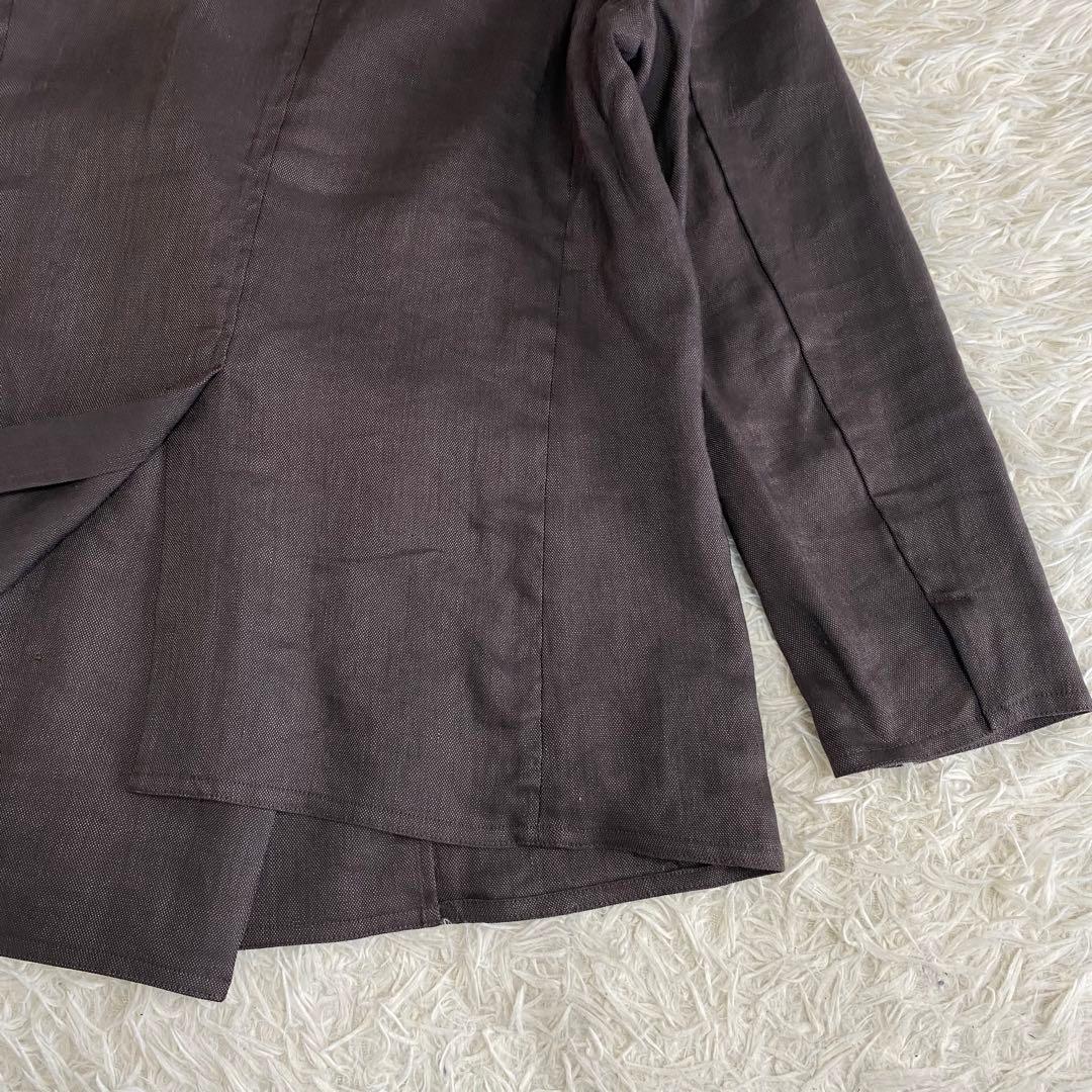 【未使用品】ティッカ　23ss リネンパナマダブルジャケット ブラウン 2