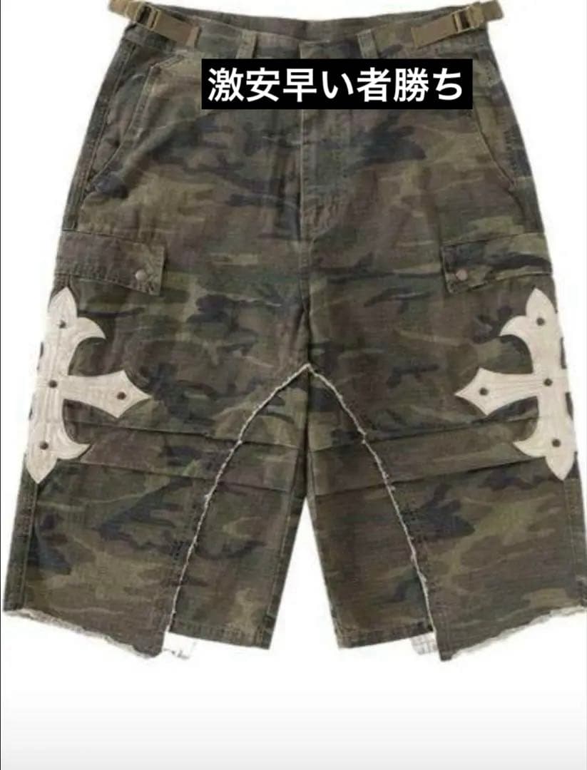 お*ン様 SUPPLIERハーフパンツ　supplier 迷彩 レザー ハーフパ