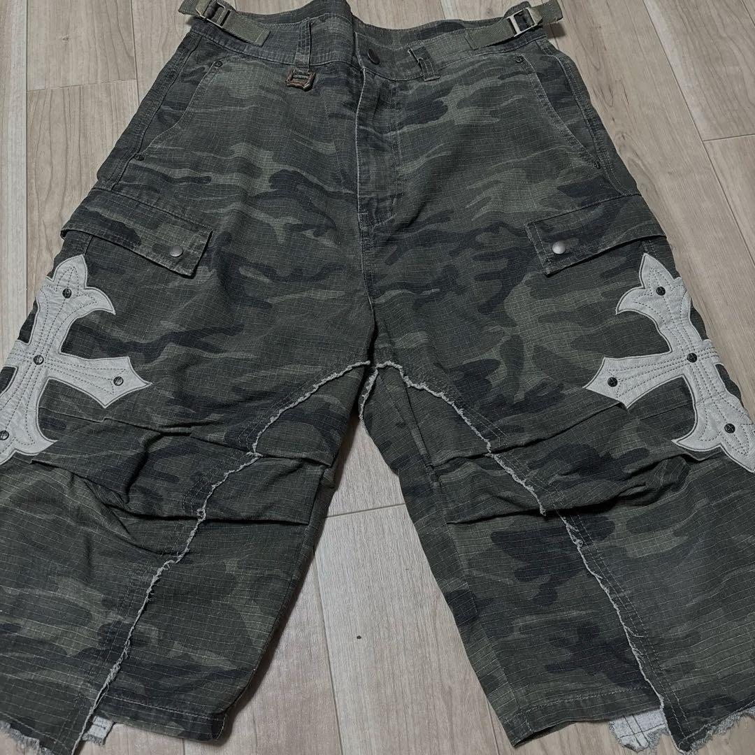 お*ン様 SUPPLIERハーフパンツ　supplier 迷彩 レザー ハーフパ