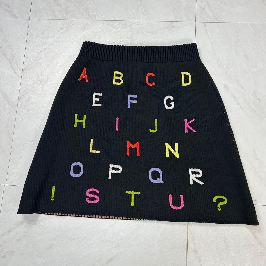 極美品 2001 CHANEL アルファベット ニット スカート ココプレート