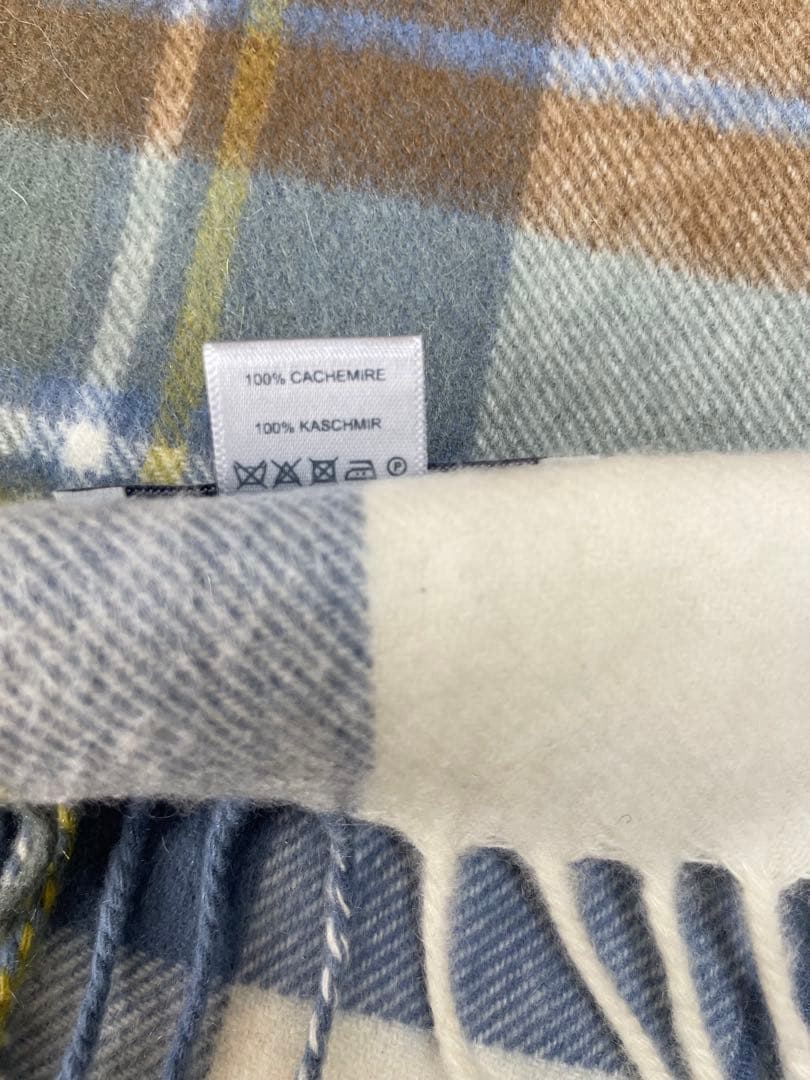 【極美品】ジョンストンズ　カシミアマフラー　大判ストール　タータンチェック