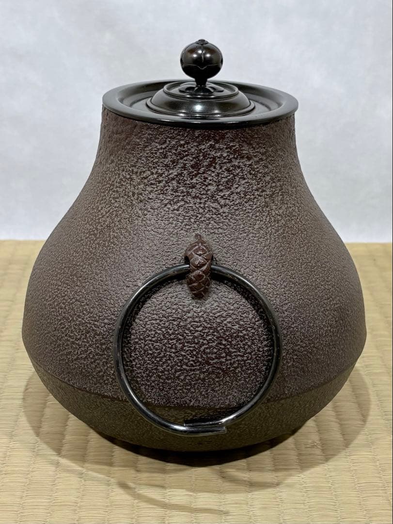釜師　高橋敬典作　鶴首釜　美品　共箱　茶道具　送料込