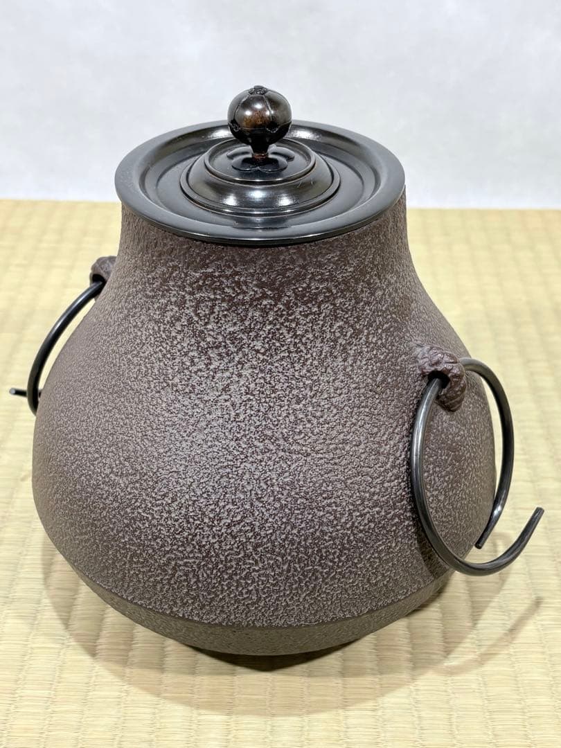 釜師　高橋敬典作　鶴首釜　美品　共箱　茶道具　送料込