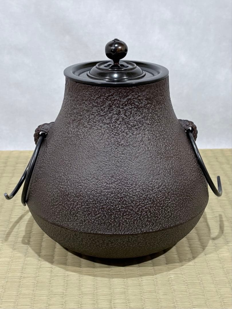 釜師　高橋敬典作　鶴首釜　美品　共箱　茶道具　送料込