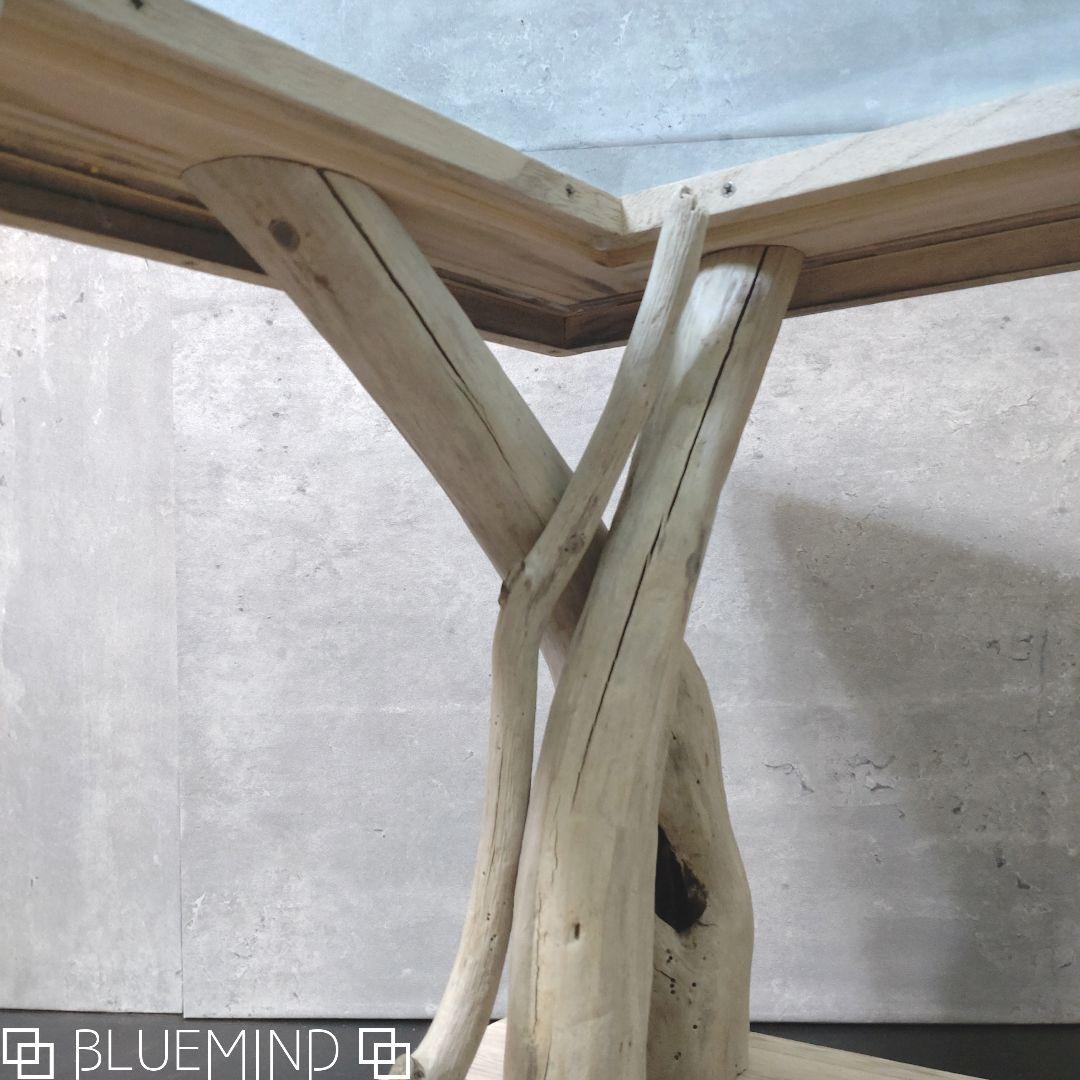 No.1163 アクリル×流木の間接照明付きローテーブル 流木インテリア