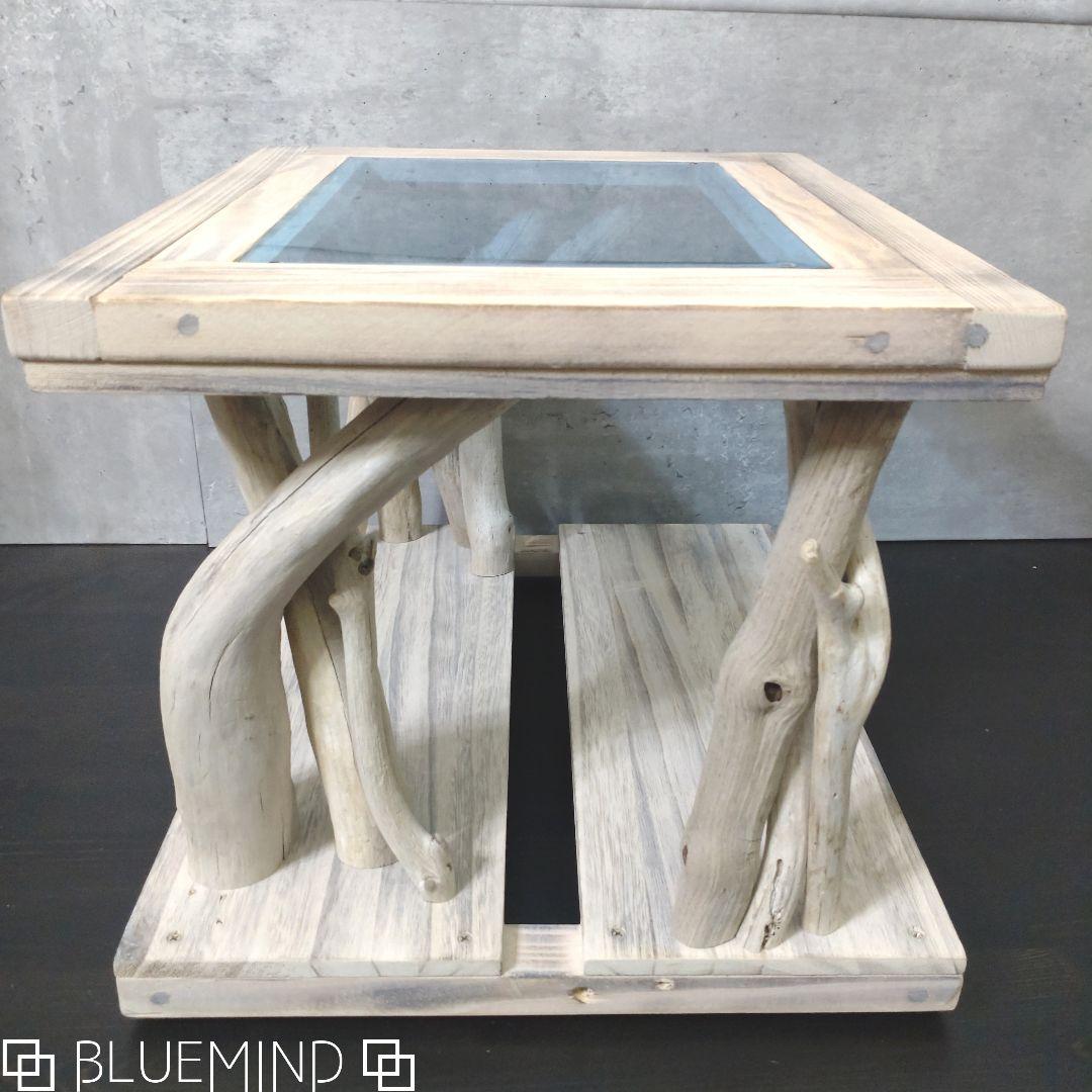 No.1163 アクリル×流木の間接照明付きローテーブル 流木インテリア