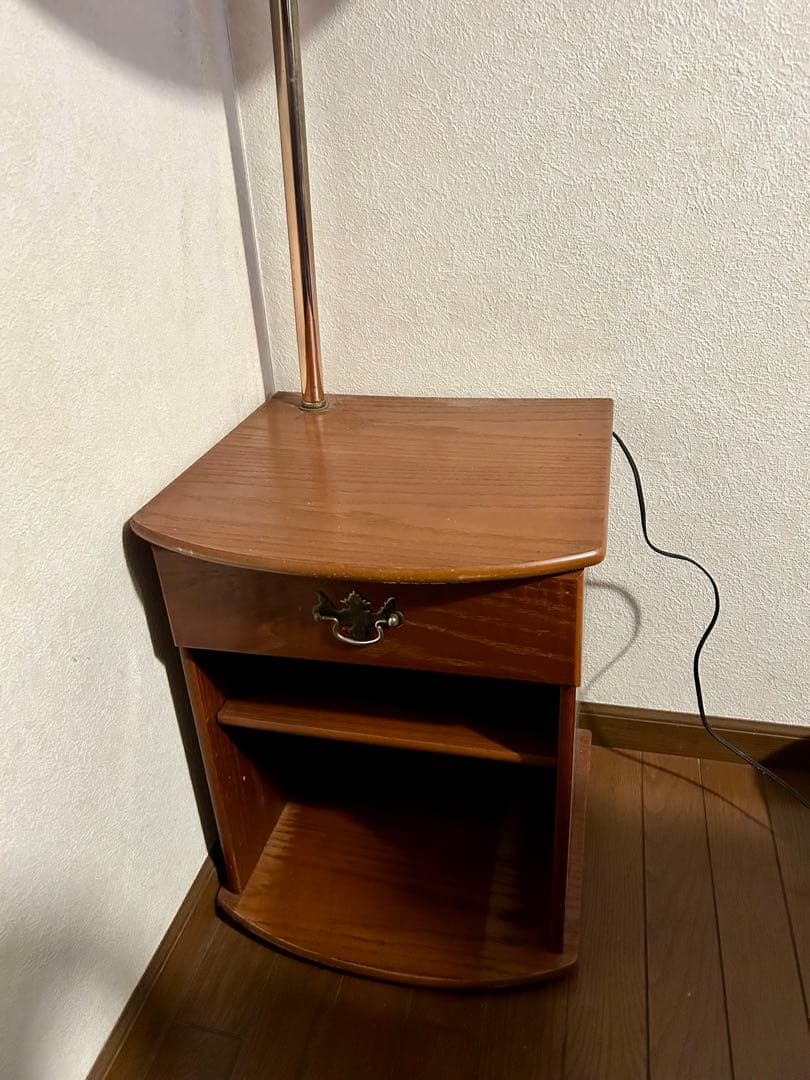 木製サイドテーブル 引き出し付き