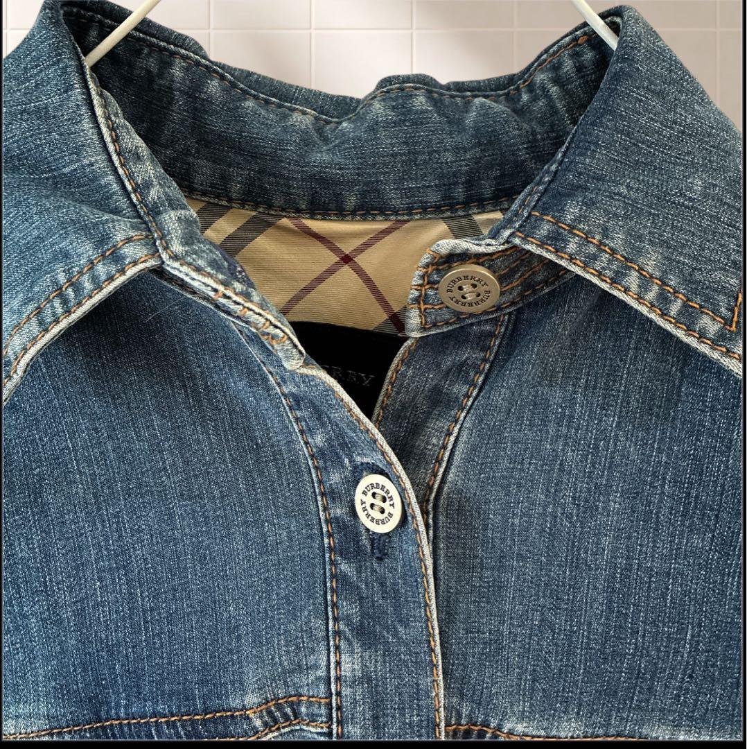 バーバリーロンドン ノバチェック裏地 デニムジャケット 40 Gジャン