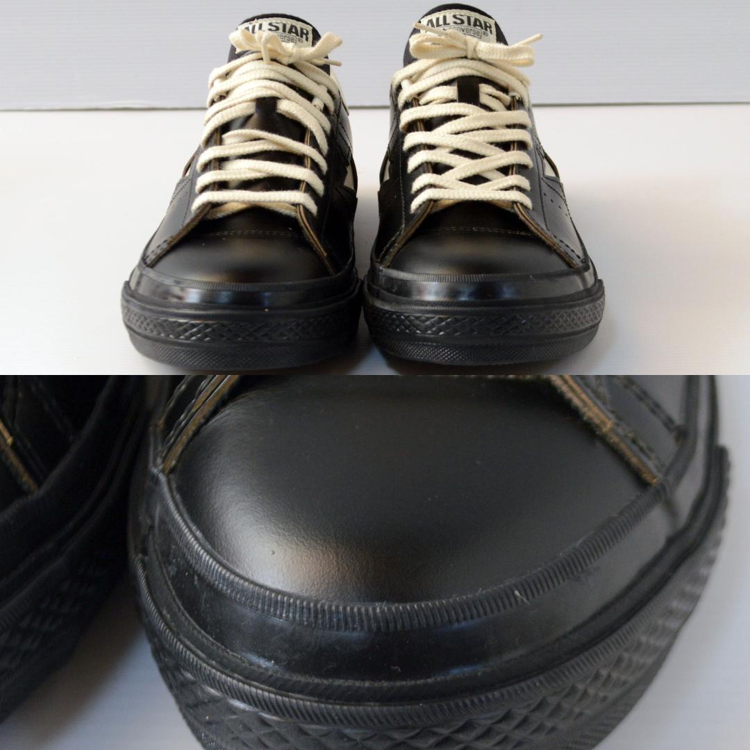 美品 コンバース ワンスター J ブラック ローカット レザー スニーカー 黒