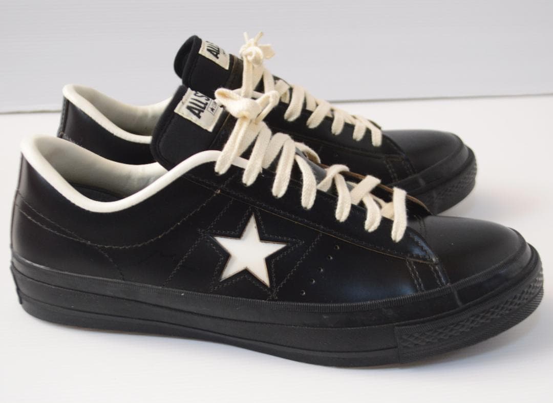 美品 コンバース ワンスター J ブラック ローカット レザー スニーカー 黒