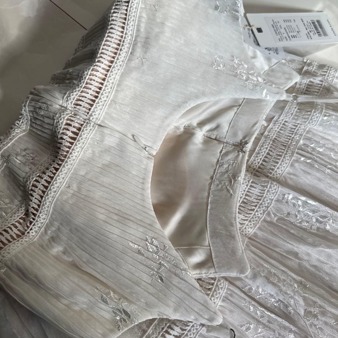 ホワイト プリーツ キャミワンピース