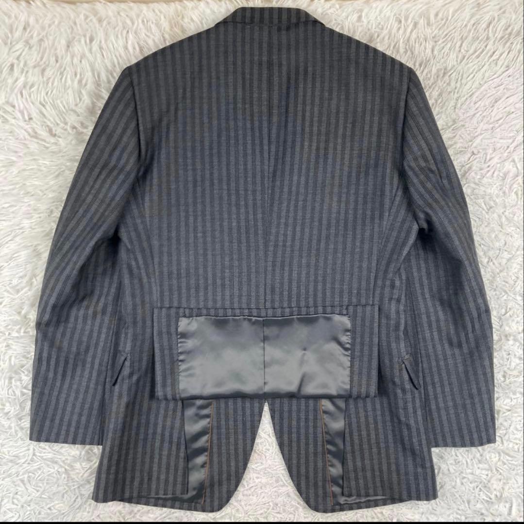 未使用級 廃盤 メンズティノラス スリーピーススーツ M ストライプ チャコール