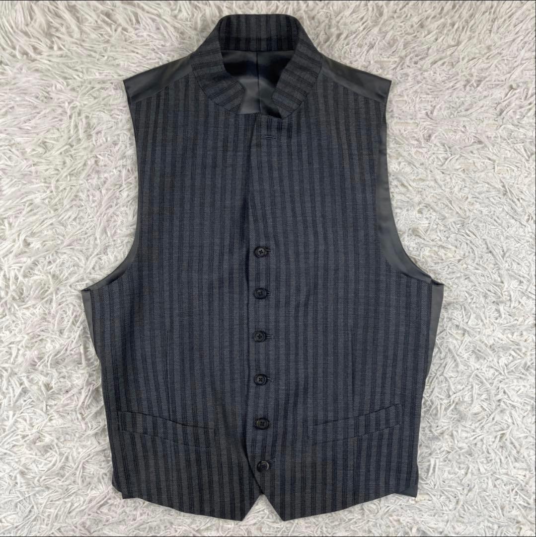 未使用級 廃盤 メンズティノラス スリーピーススーツ M ストライプ チャコール