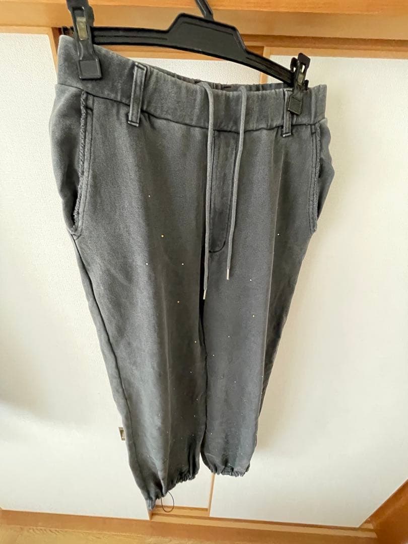 GRANCY ラインストーンデザインレイヤードスウェットパンツ S