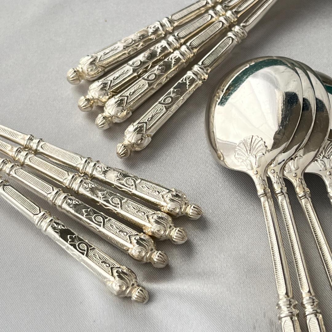 【SFAM】 ロシア様式のアイスクリームスプーン 12本組 仏蘭西 13.5cm