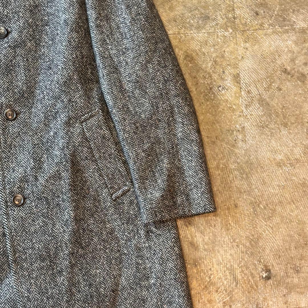80s~90s ツイードロングコート ウール ヴィンテージ古着