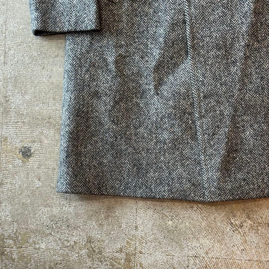 80s~90s ツイードロングコート ウール ヴィンテージ古着
