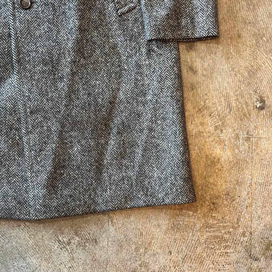 80s~90s ツイードロングコート ウール ヴィンテージ古着