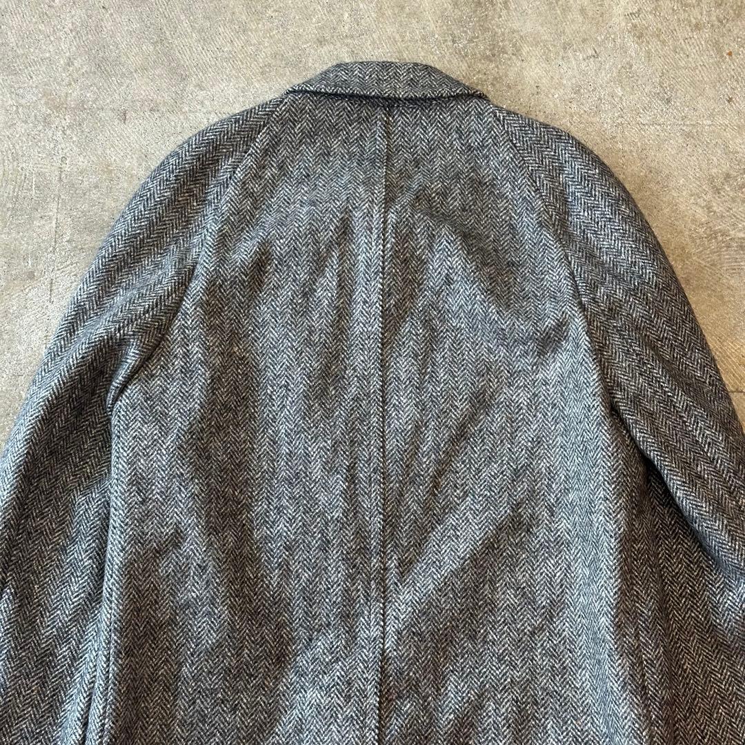 80s~90s ツイードロングコート ウール ヴィンテージ古着