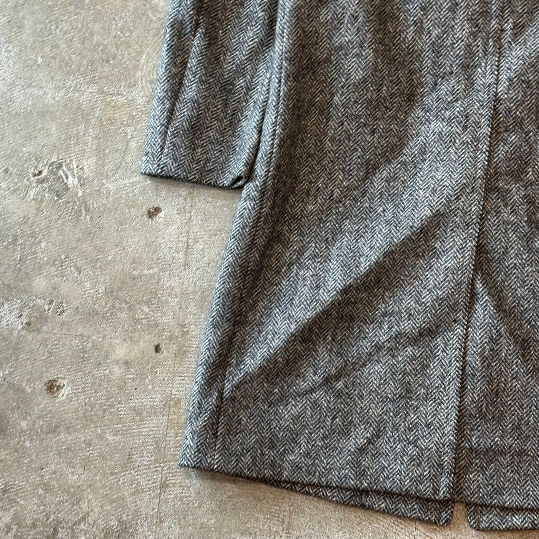 80s~90s ツイードロングコート ウール ヴィンテージ古着