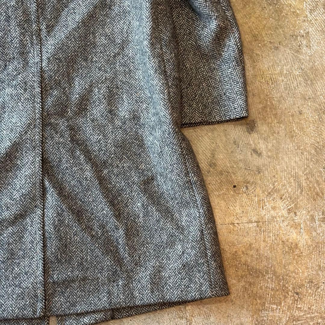 80s~90s ツイードロングコート ウール ヴィンテージ古着