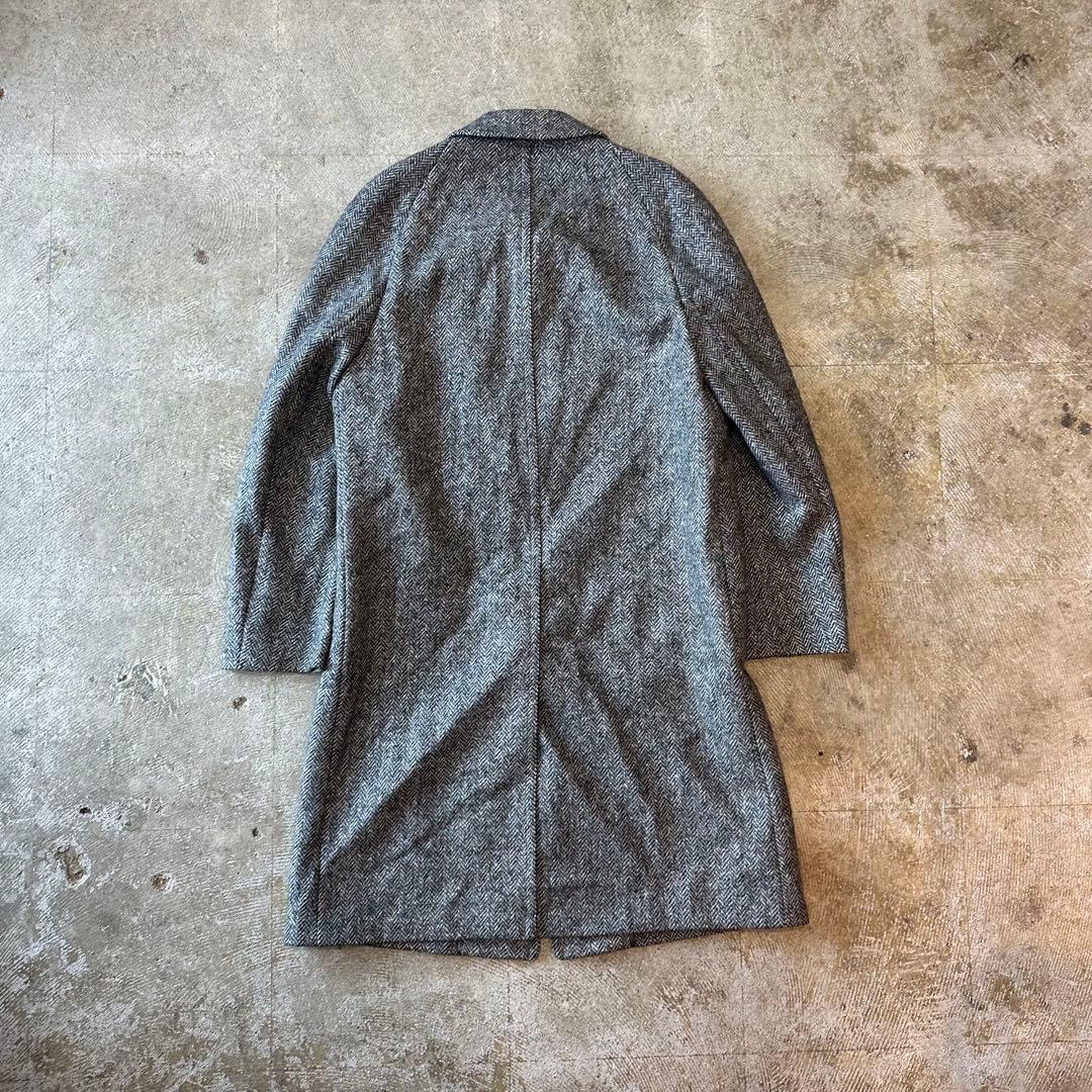 80s~90s ツイードロングコート ウール ヴィンテージ古着