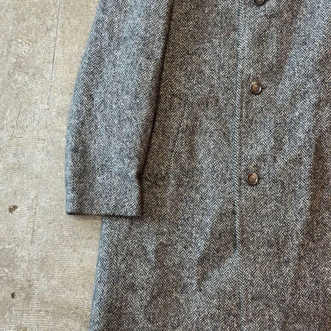 80s~90s ツイードロングコート ウール ヴィンテージ古着