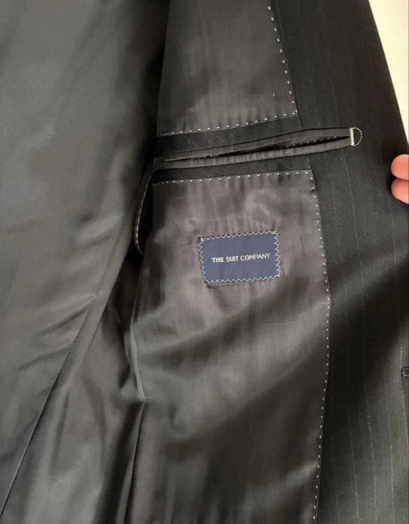 カノニコ Super110's チャコールグレー・ストライプスーツ　サイズＹ6