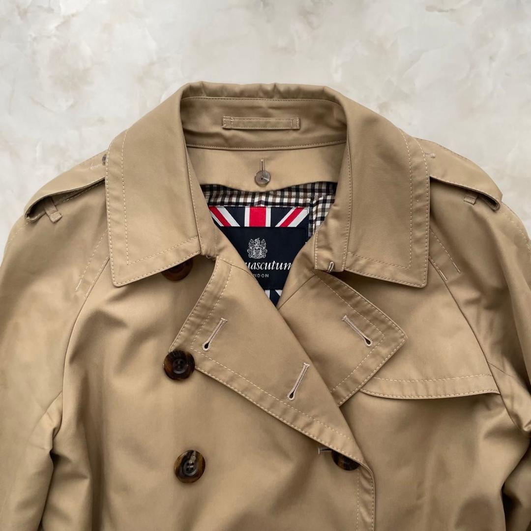 【極美品】Aquascutum トレンチコート L　8 中綿ライナー付　ベルト