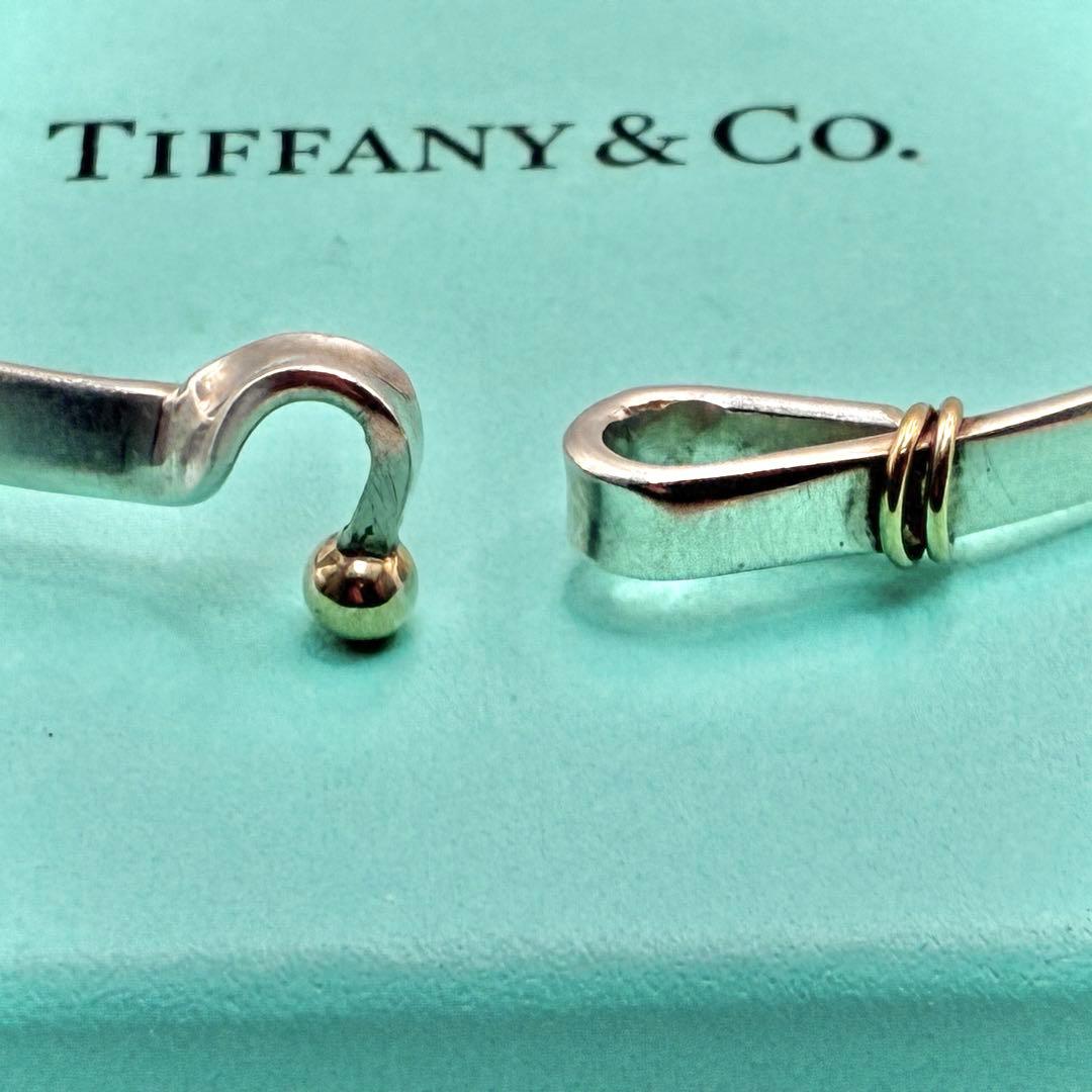 ティファニー フック&アイ ラブノット コンビ バングル 925 750 美品