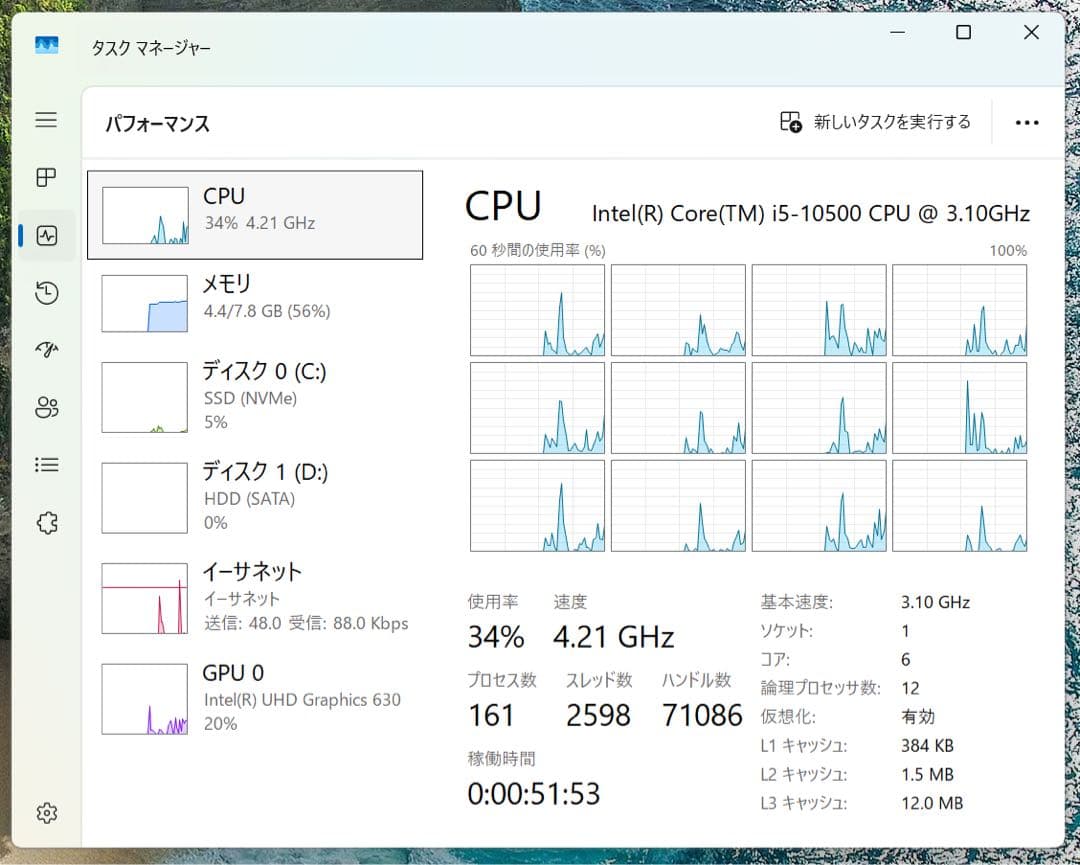 富士通 FUJITSU ESPRIMO D7010/E i5 第10世代 SSD