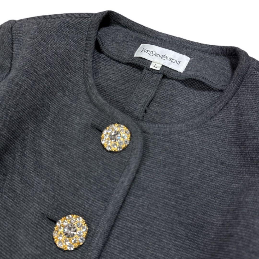 Yves Saint Laurent イヴサンローラン ノーカラージャケット